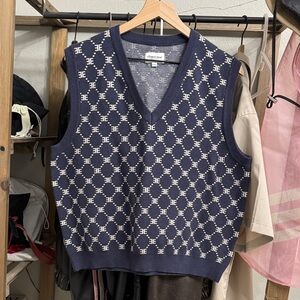 Navy Monogram Sweater Vest